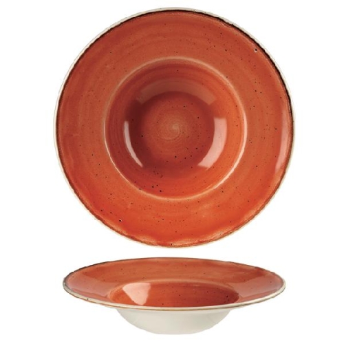 Тарелка для пасты 24см 0,28л, с широким бортом, Stonecast, цвет Spiced Orange